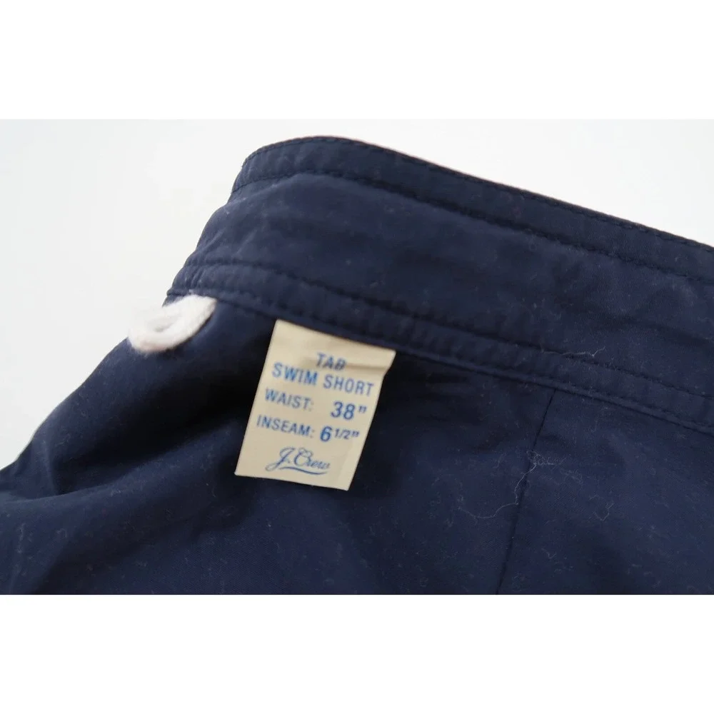 J. Crew Mens 38 Swim Trunks Blue Color Block Nylon Mesh Lined 6